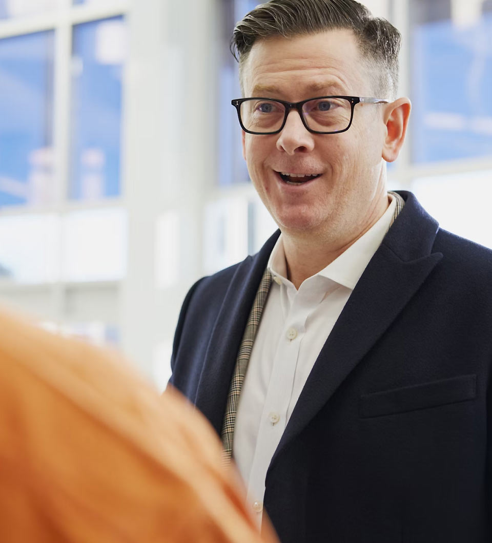 Man with Glasses Smiling